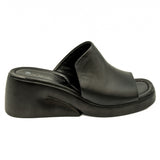 Saboti dama Anna Viotti din piele naturala cu talpa ortopedica negri 19-1940