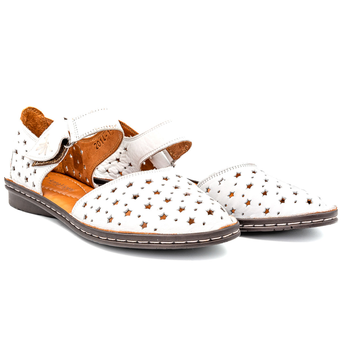 Pantofi casual Anna Viotti din piele naturala albi -2014