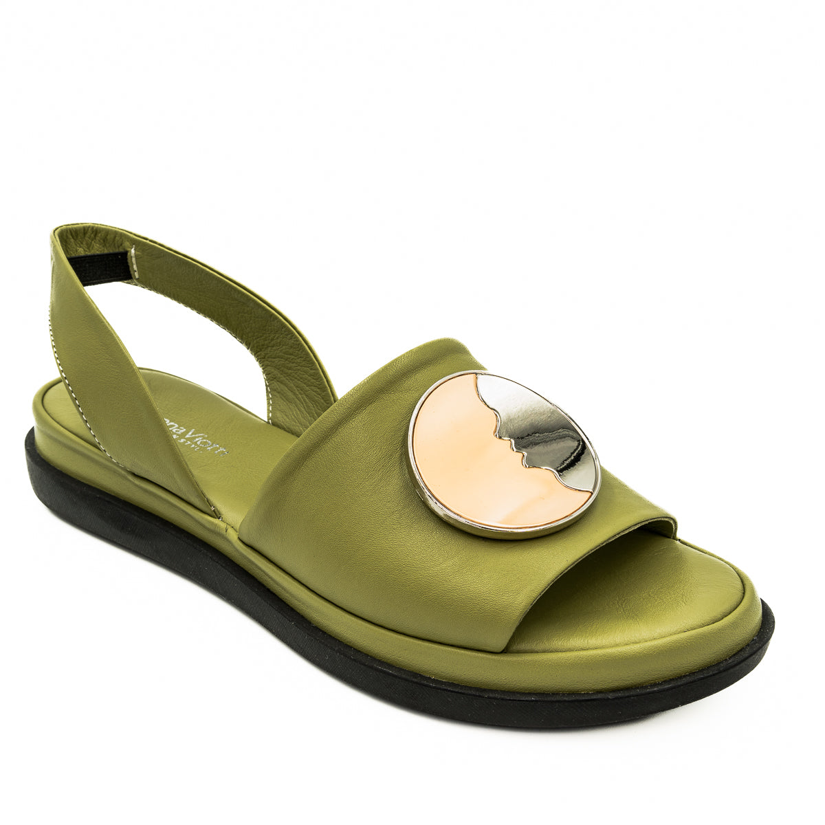 Sandale dama Anna Viotti din piele naturala verde 30-211