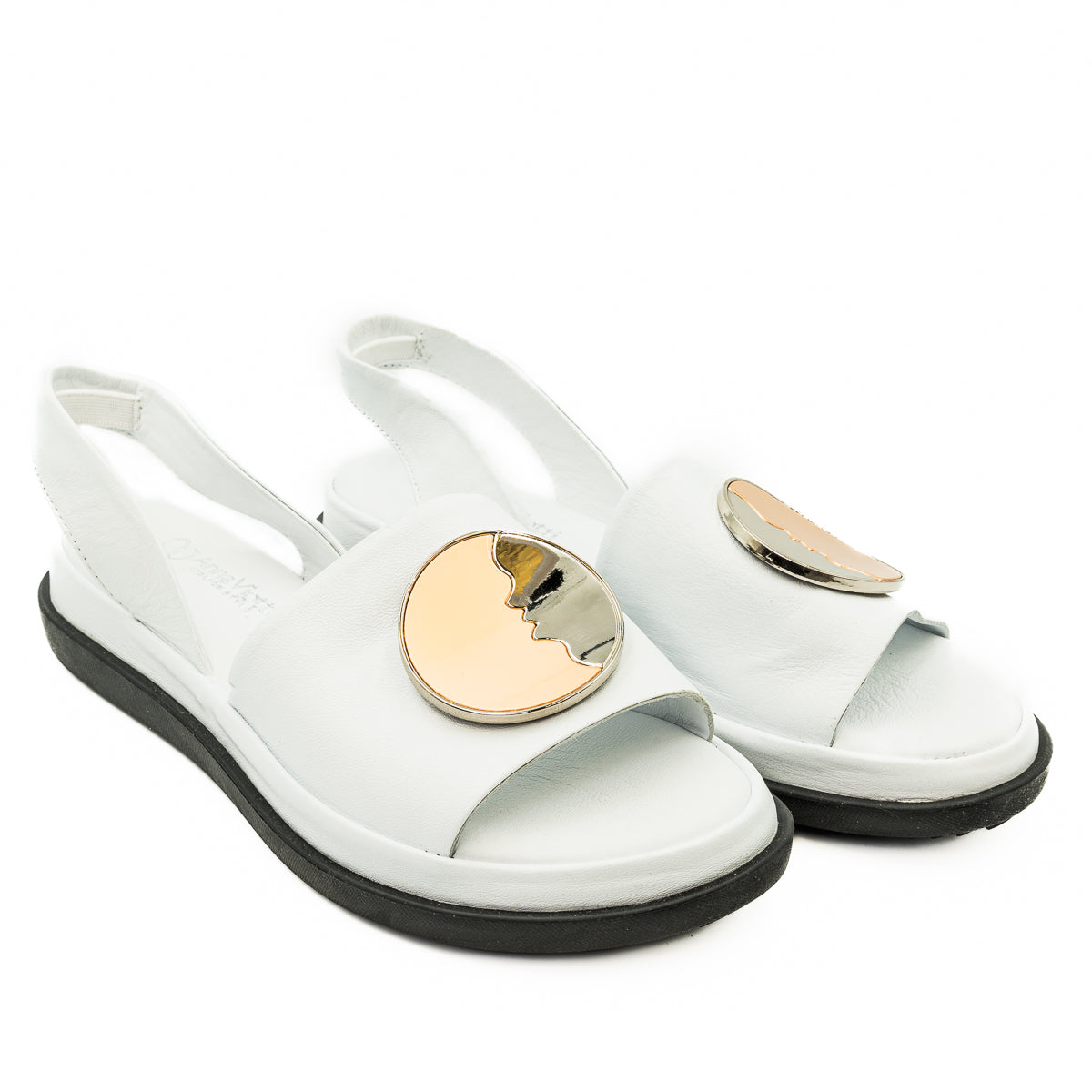 Sandale dama Anna Viotti din piele naturala albe 30-211