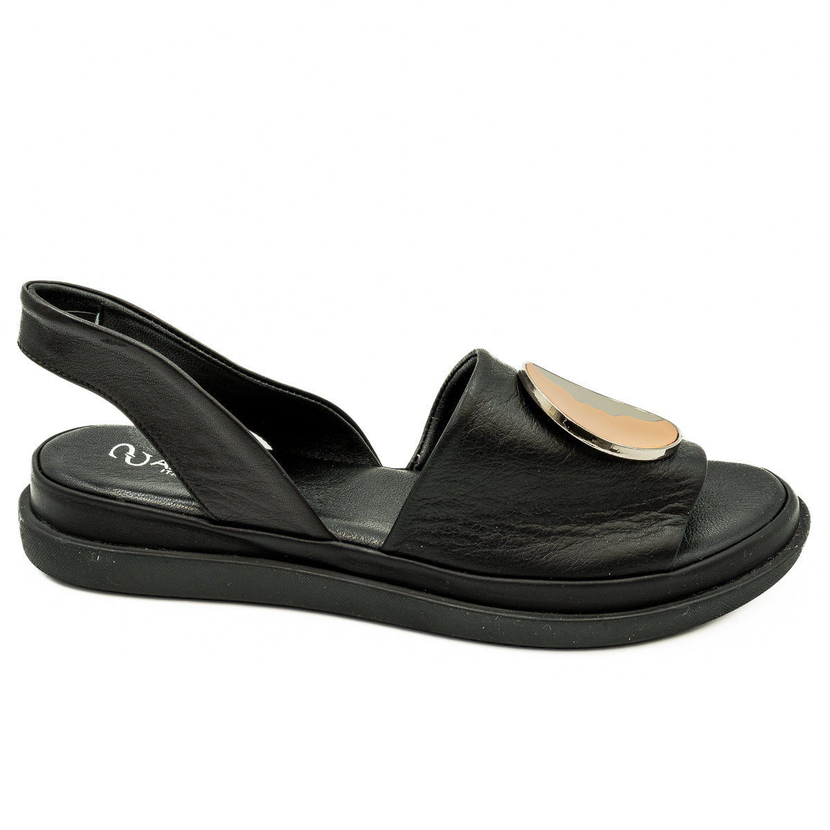 Sandale dama Anna Viotti din piele naturala negru 30-211