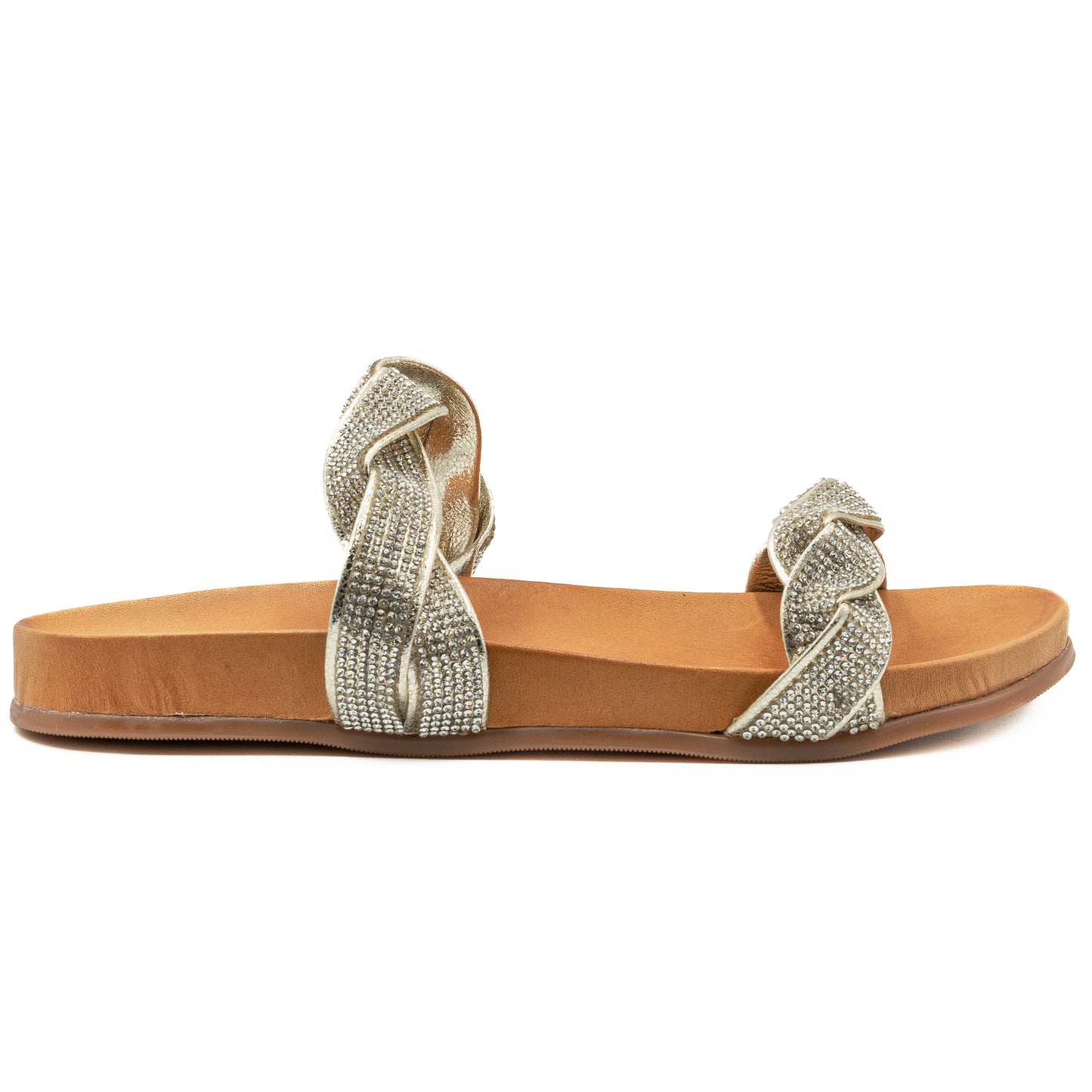 Slapi dama din piele naturala D 220352 auriu