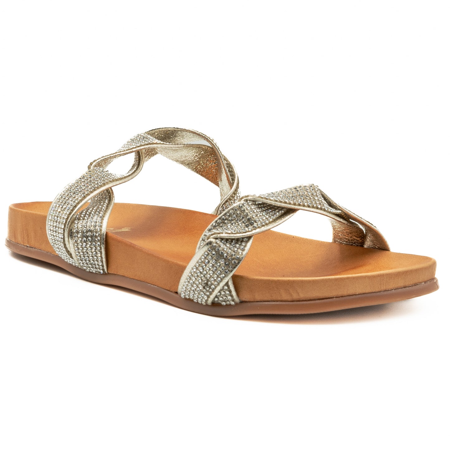 Slapi dama din piele naturala D 220352 auriu