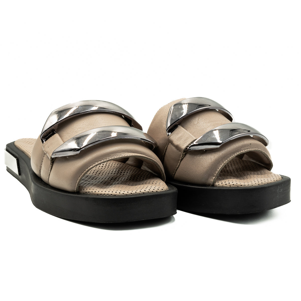 Saboti dama Anna Viotti din piele naturala vizon 22105