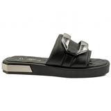 Saboti dama Anna Viotti din piele naturala negri 22105