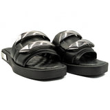 Saboti dama Anna Viotti din piele naturala negri 22105