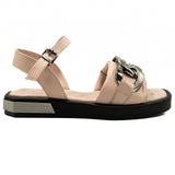 Sandale dama Anna Viotti din piele naturala roz 22110