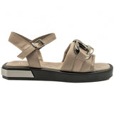 Sandale dama Anna Viotti din piele naturala vizon 22110