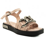 Sandale dama Anna Viotti din piele naturala roz 22110