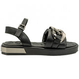 Sandale dama Anna Viotti din piele naturala negre 22110