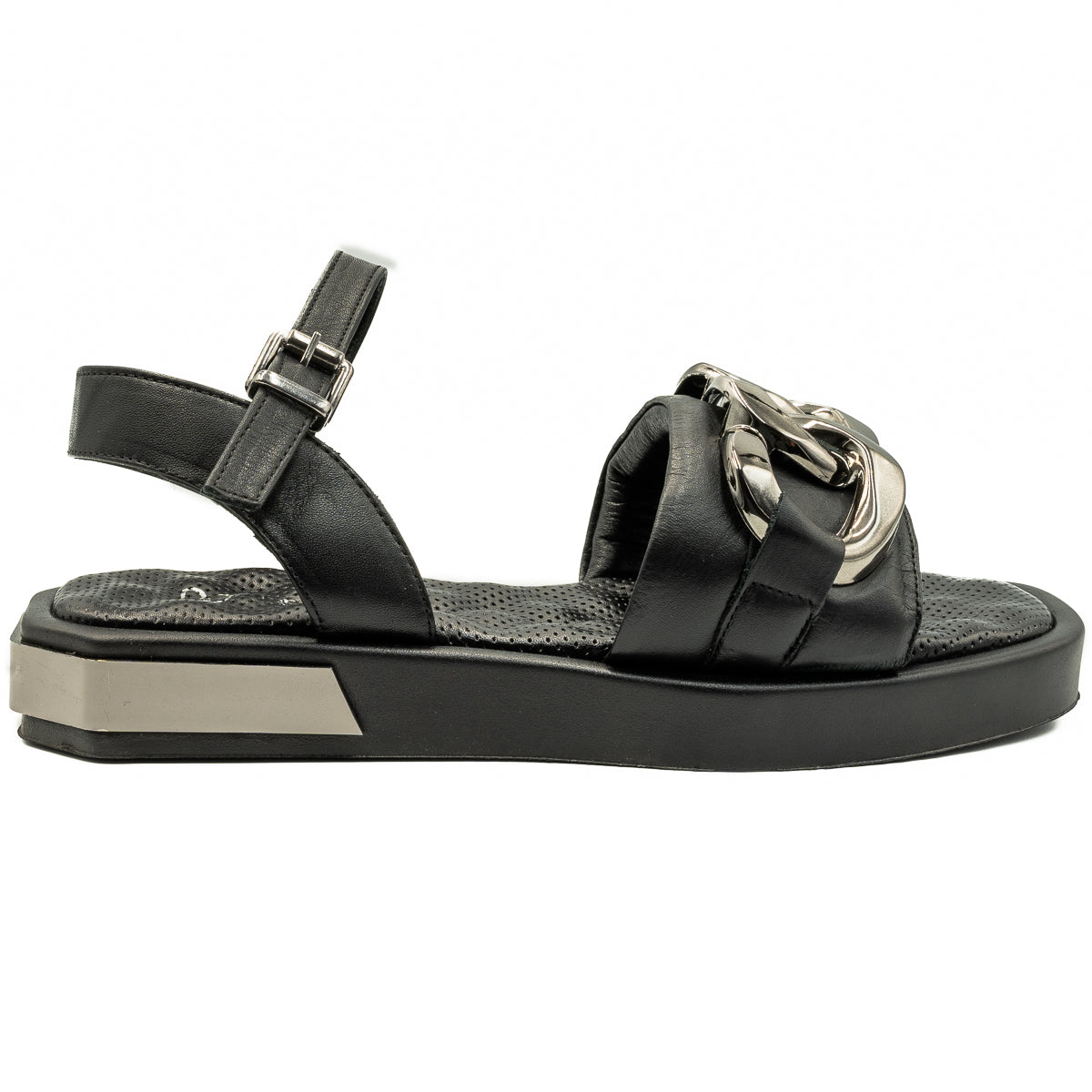 Sandale dama Anna Viotti din piele naturala negre 22110