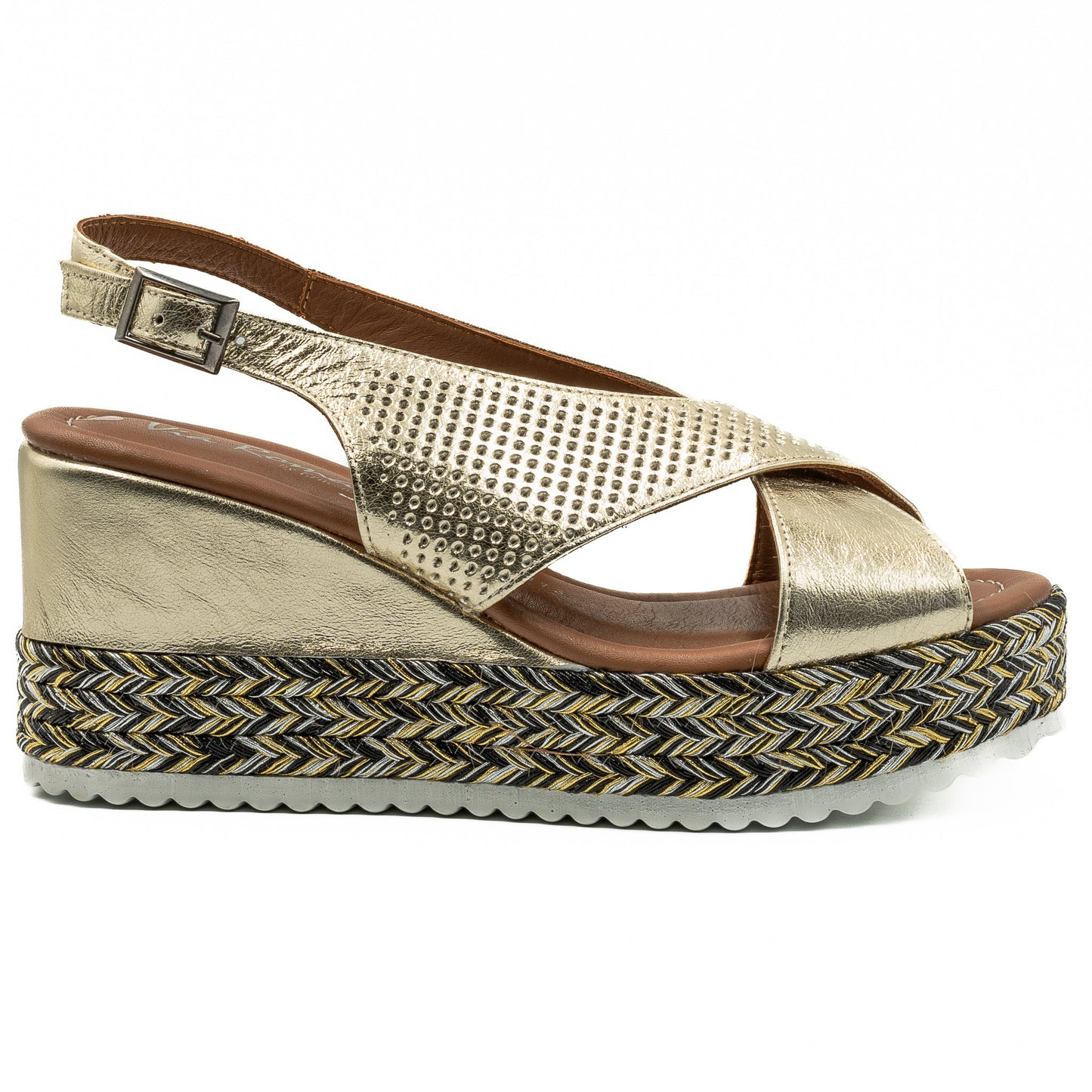 Sandale dama din piele naturala D 222-313 auriu 