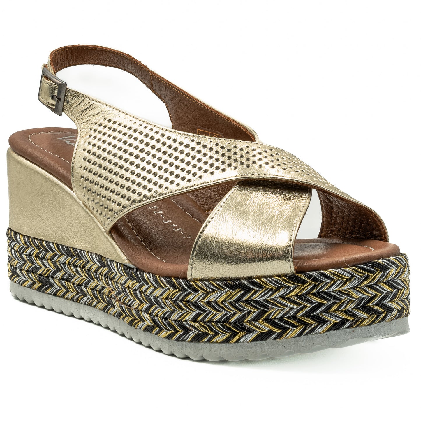 Sandale dama din piele naturala D 222-313 auriu 