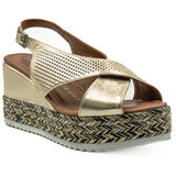 Sandale dama din piele naturala D 222-313 auriu 