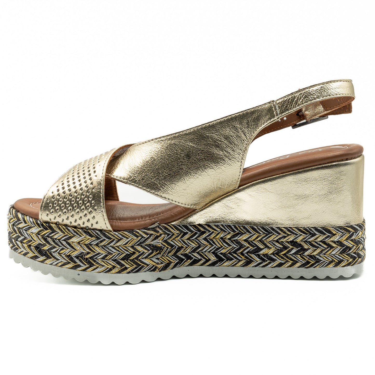 Sandale dama din piele naturala D 222-313 auriu 