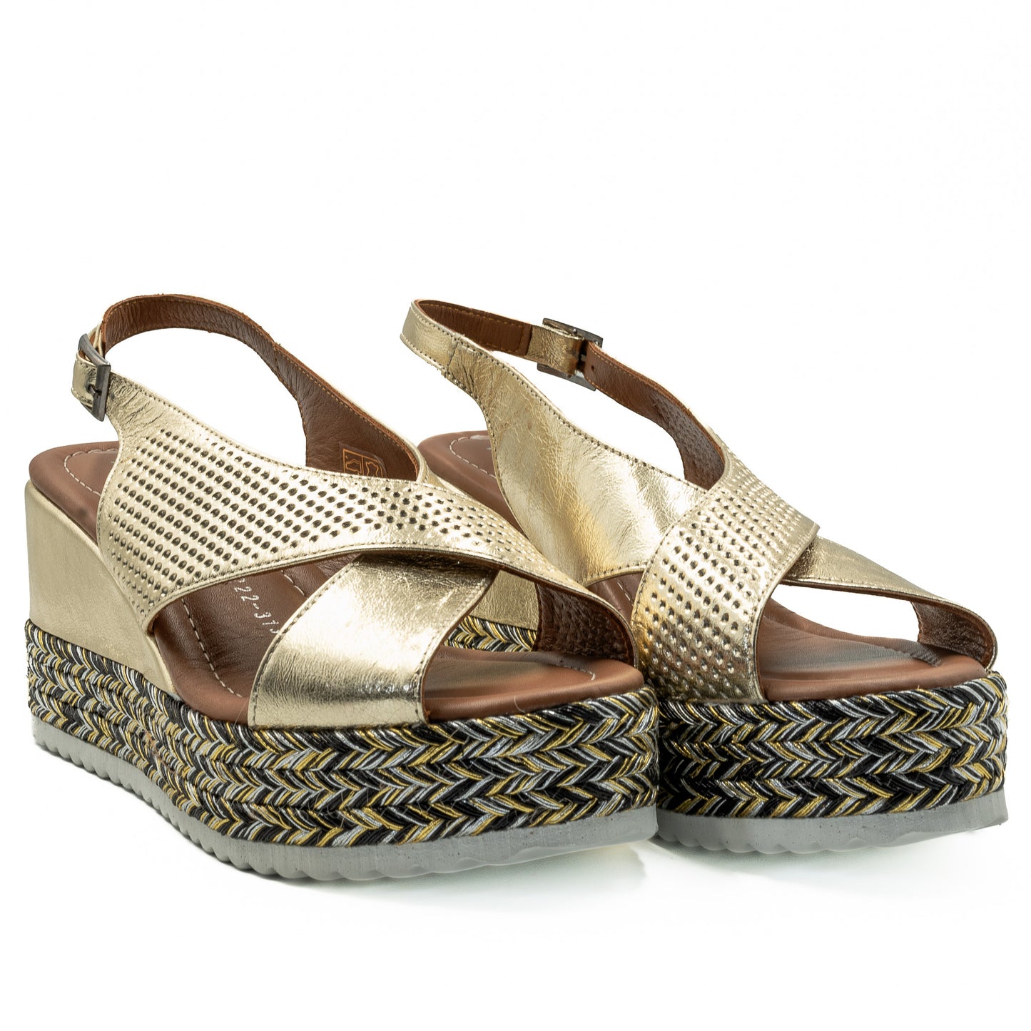 Sandale dama din piele naturala D 222-313 auriu 