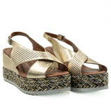 Sandale dama din piele naturala D 222-313 auriu 