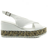 Sandale dama din piele naturala D222-313 ALB 