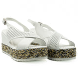 Sandale dama din piele naturala D222-313 ALB 