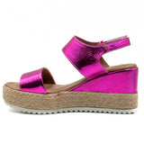 Sandale dama din piele naturala D 222-893  FUCSIA 