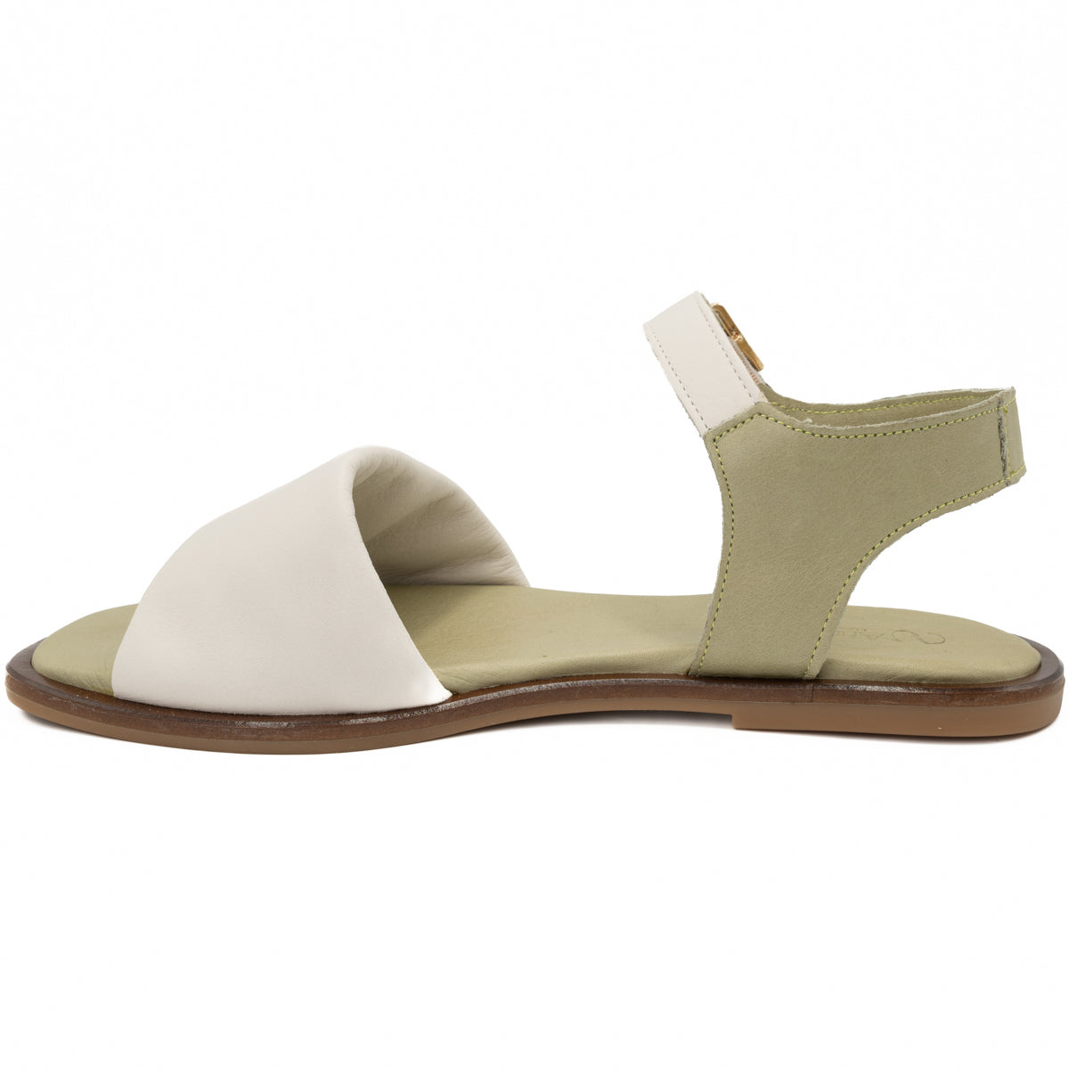 Sandale dama din piele naturala Anna Viotti D 58-2306 verde-alb