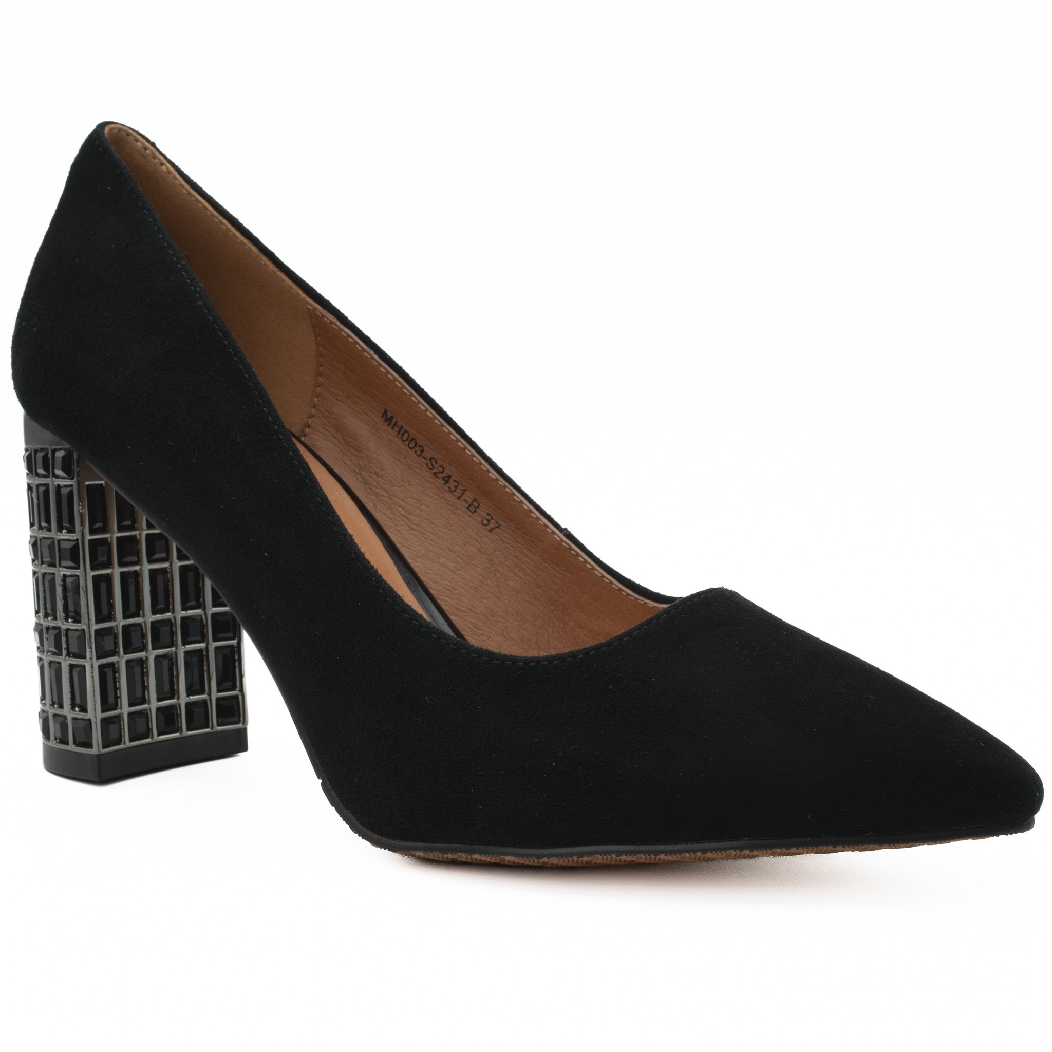 Pantofi dama Feeling din piele naturala D 2431 negru velur