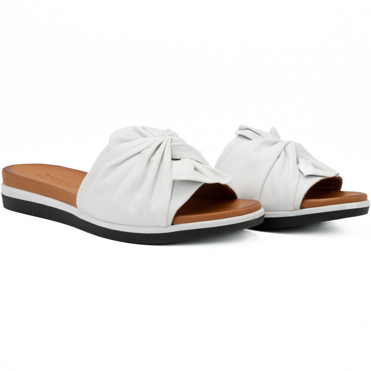 Slapi dama Anna Viotti Din piele naturala D 45-2443 alb