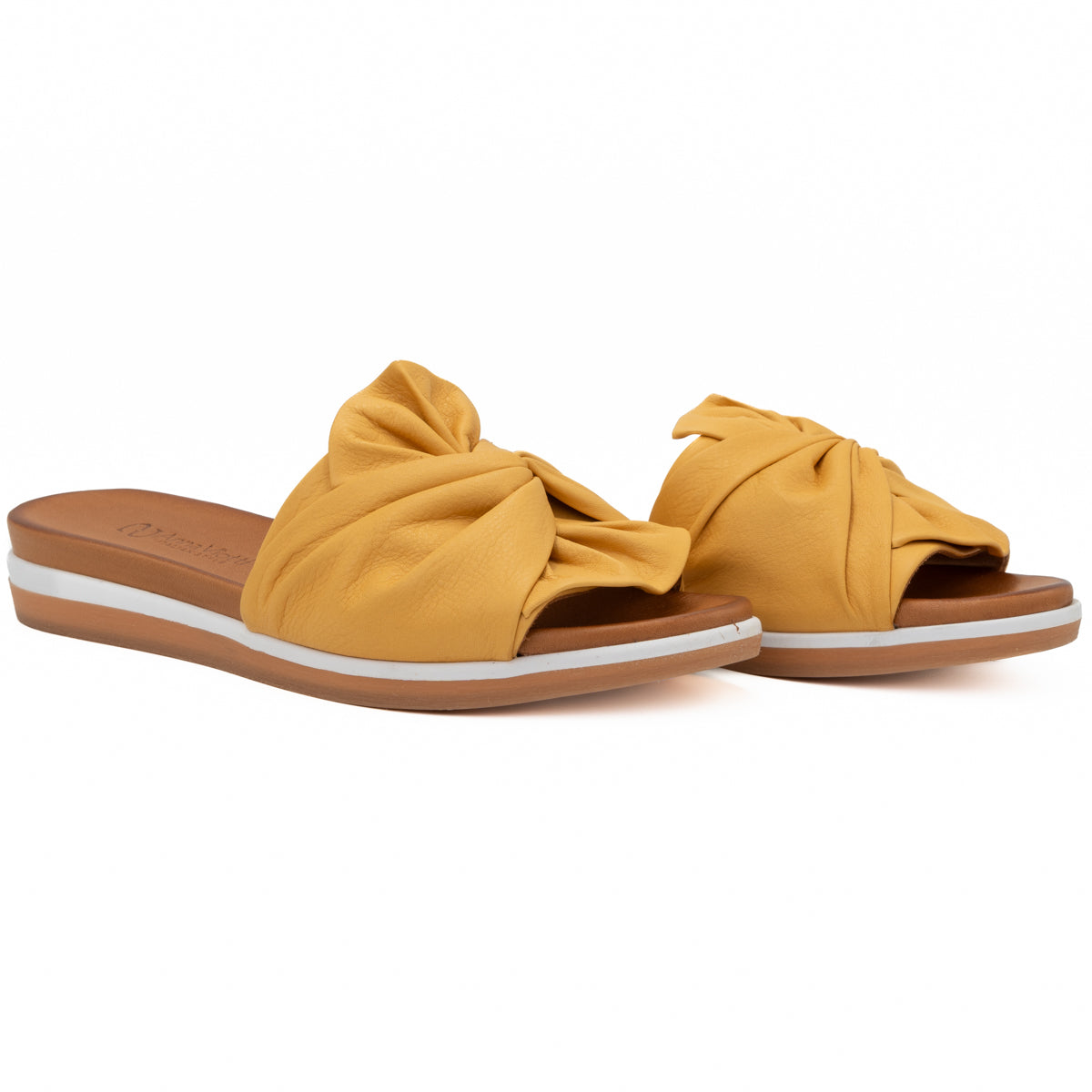 Slapi dama Anna Viotti Din piele naturala D 45-2443 galben