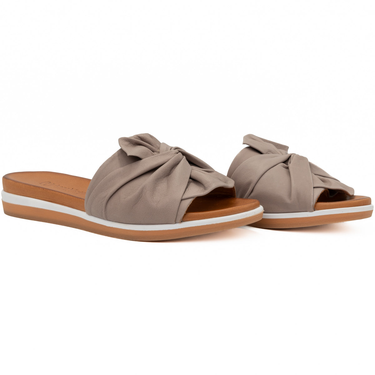 Slapi dama Anna Viotti Din piele naturala D 45-2443 gri