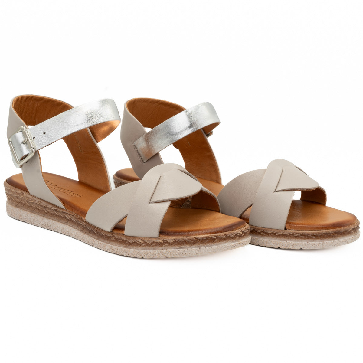 Sandale dama din piele naturala  Anna Viotti D 2464 gri