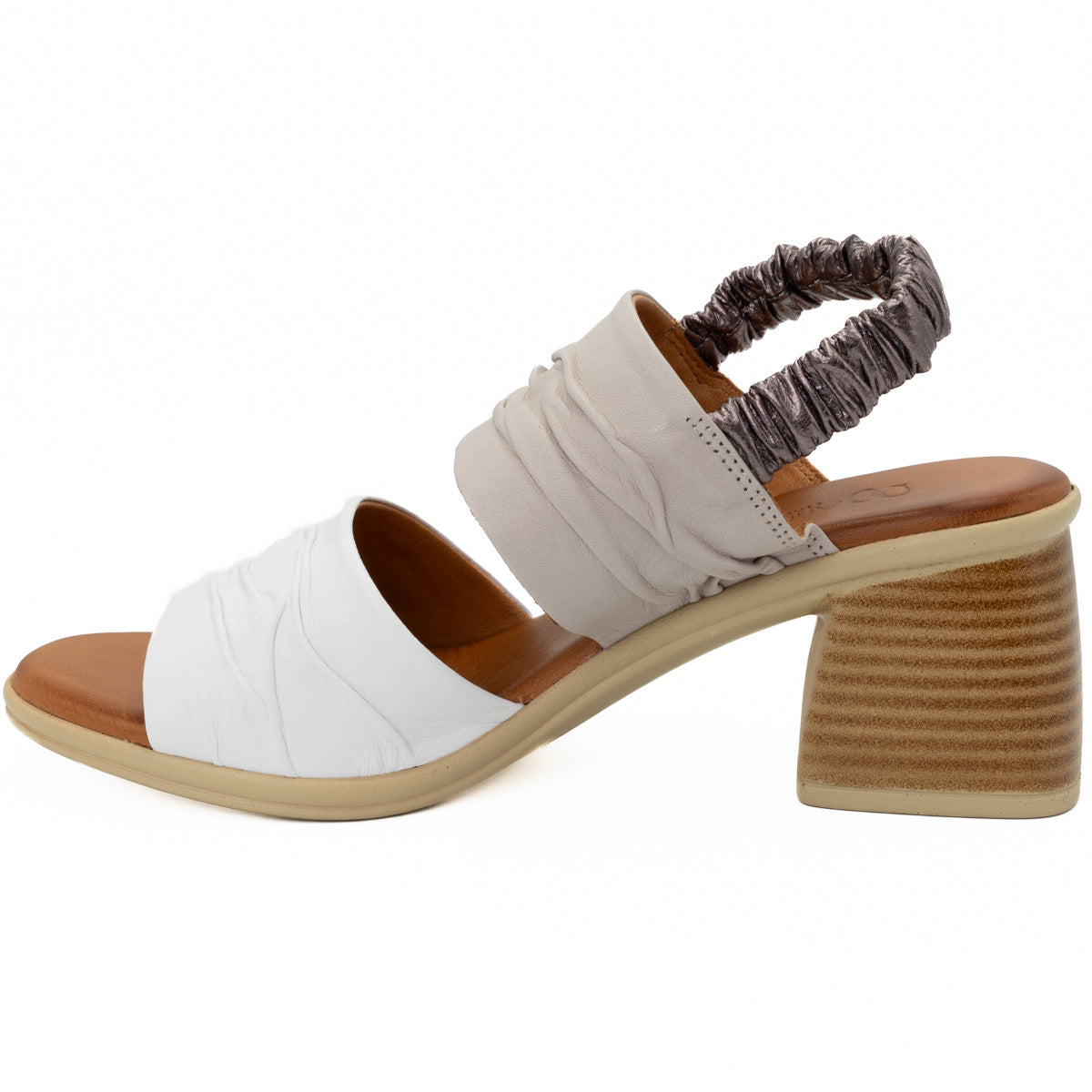 Sandale dama Anna Viotti din piele naturala D 2473 alb-gri