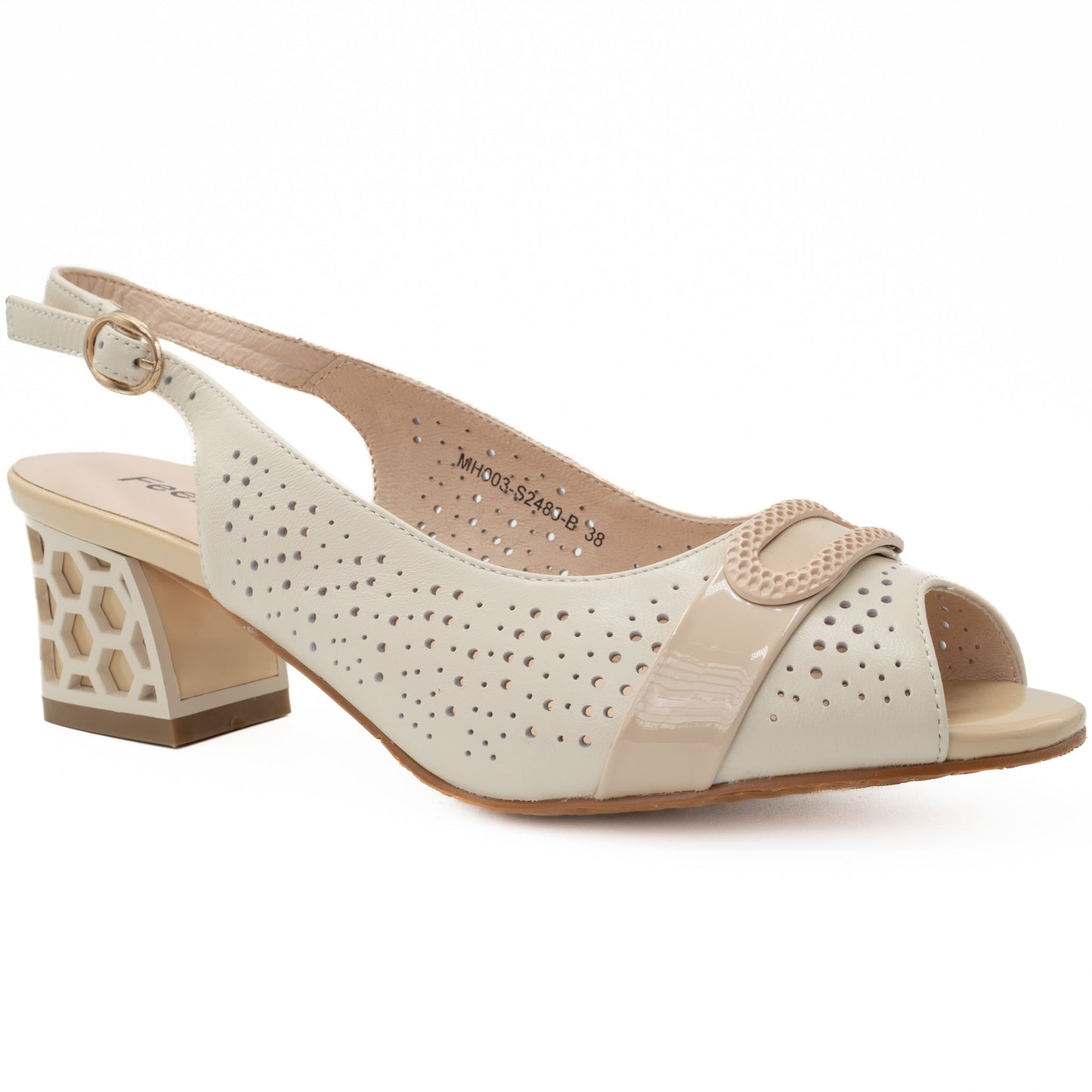 Sandale dama Feeling din piele naturala D 2489 BEJ