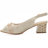 Sandale dama Feeling din piele naturala D 2489 BEJ