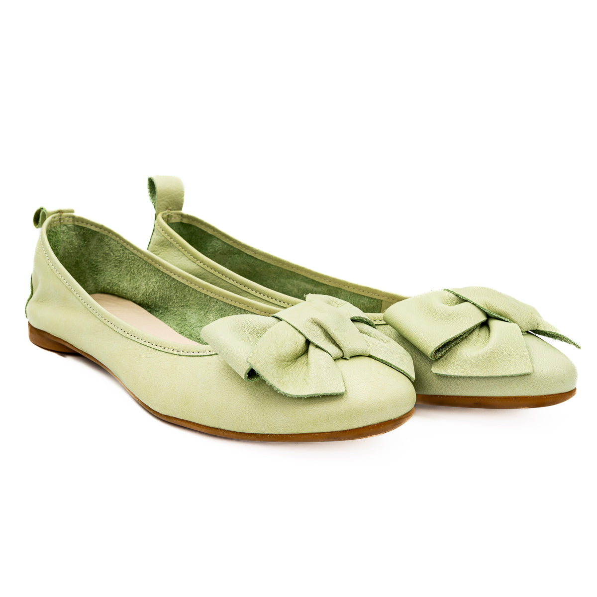 Balerini Anna Viotti din piele naturala verde - 2011