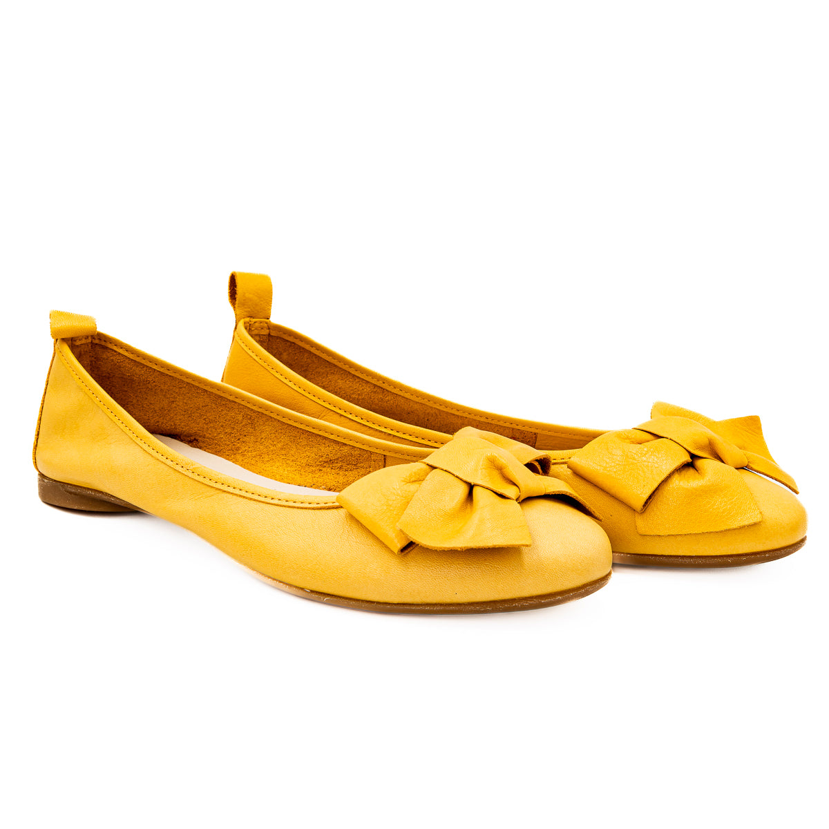 Balerini Anna Viotti din piele naturala galben - 2011