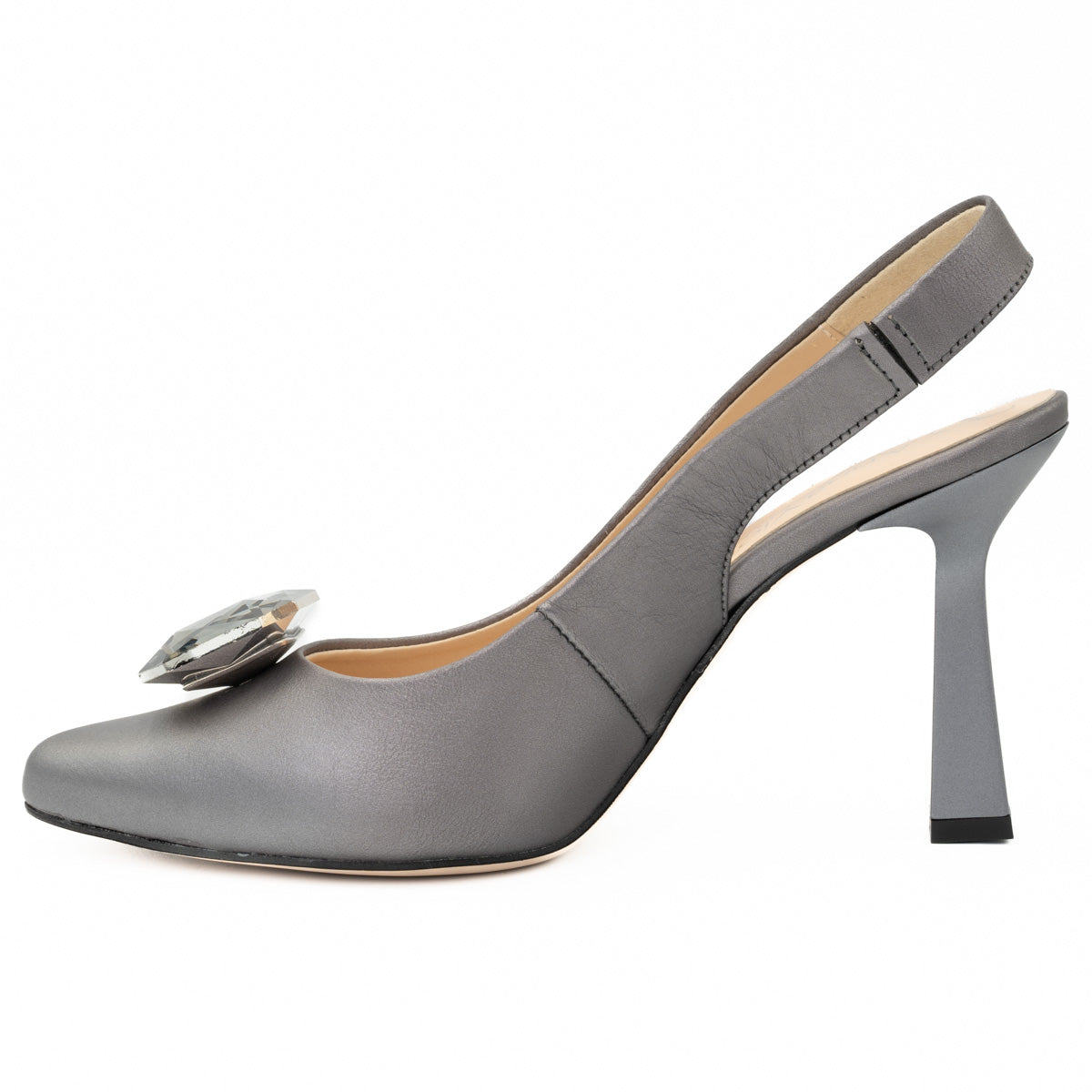 Pantofi dama din piele naturala Anna Viotti D 2661 silver grei