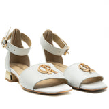 Sandale dama din piele naturala  D 291 alb 