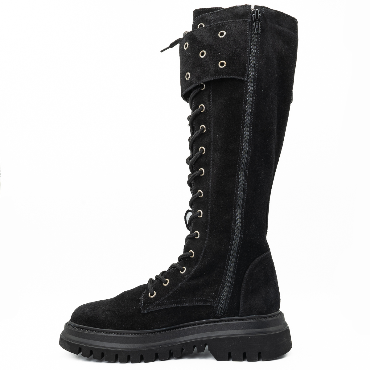 cizme dama Anna Viotti din piele naturala D 329 negru velur 