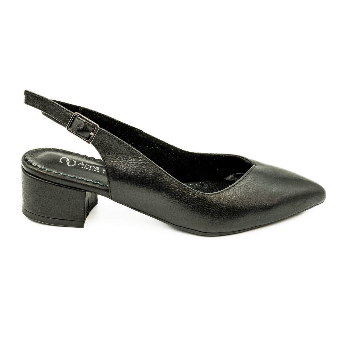 Sandale dama Anna Viotti din piele naturala negri 34-24173