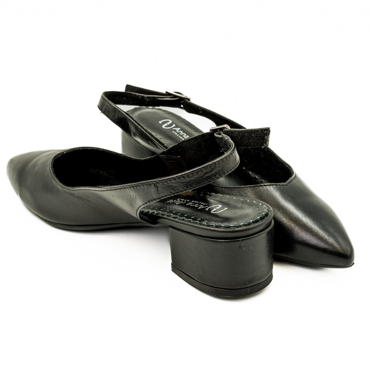 Sandale dama Anna Viotti din piele naturala negri 34-24173