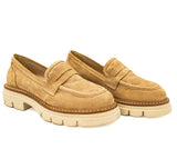 Pantofi dama Anna Viotti din piele naturala nubuk  bej - 377