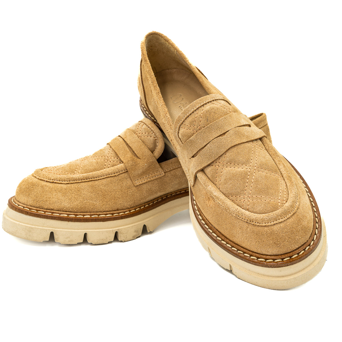 Pantofi dama Anna Viotti din piele naturala nubuk  bej - 377