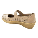 Pantofi perforati Anna Viotti din piele naturala bej 22-4055