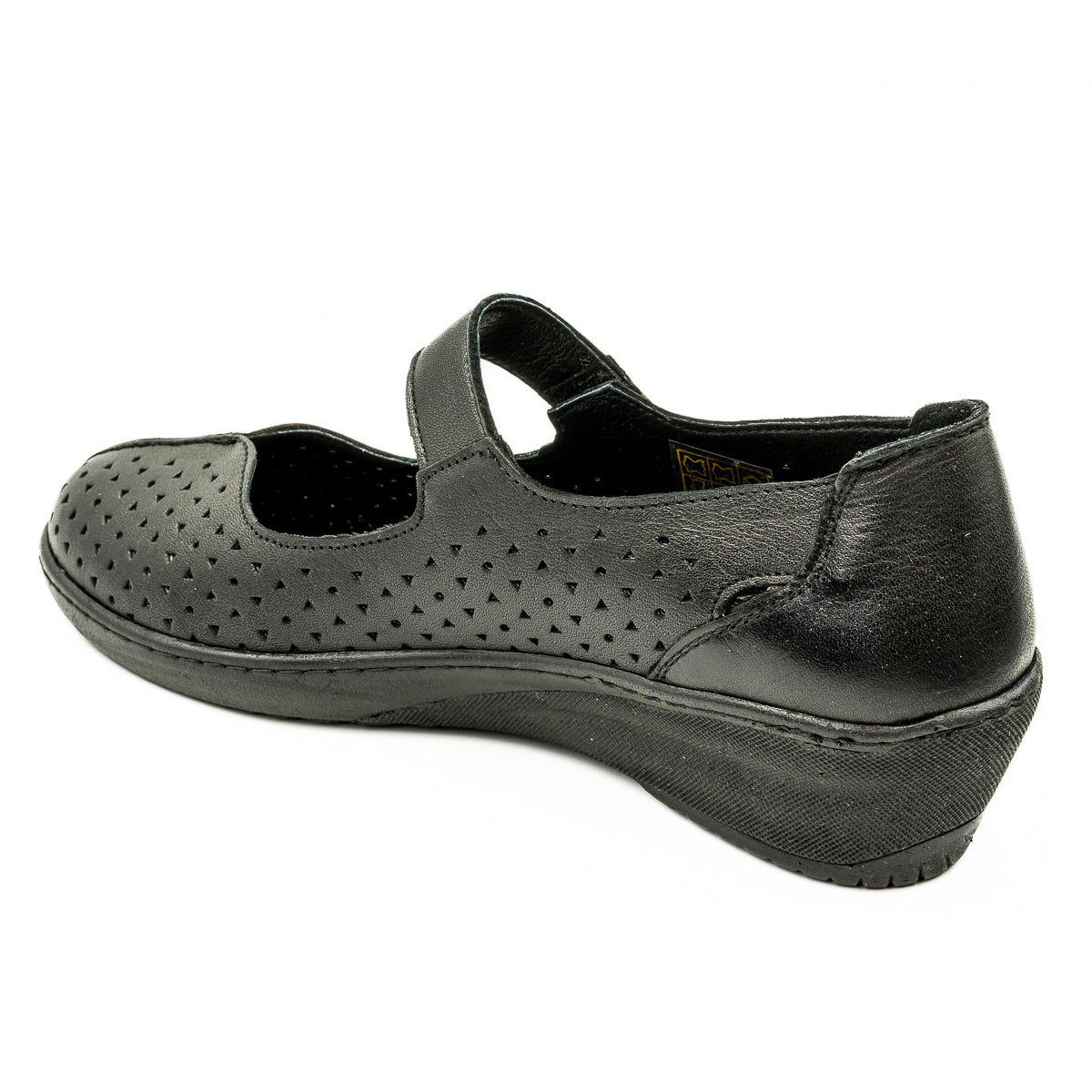 Pantofi perforati Anna Viotti din piele naturala negri 22-4055