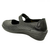 Pantofi perforati Anna Viotti din piele naturala negri 22-4055