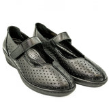 Pantofi perforati Anna Viotti din piele naturala negri 22-4055