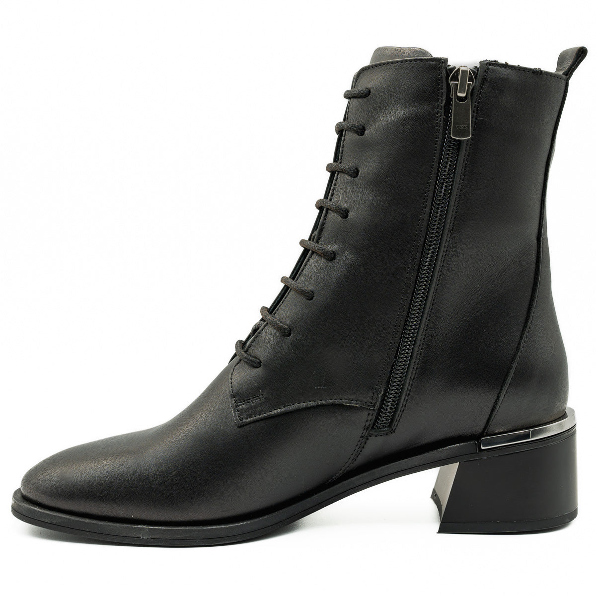 Botine dama Anna Viotti din piele naturala negre - 4184