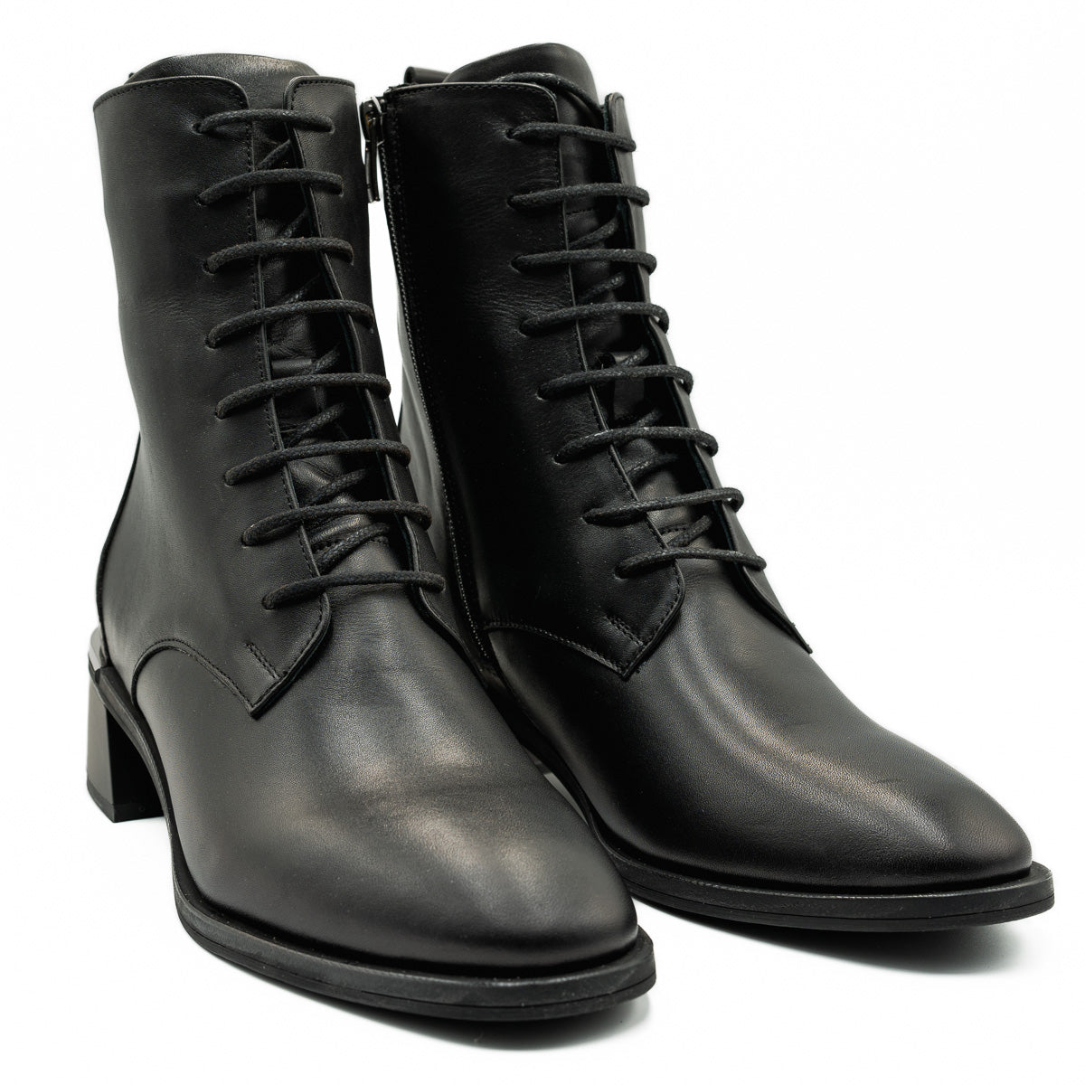 Botine dama Anna Viotti din piele naturala negre - 4184