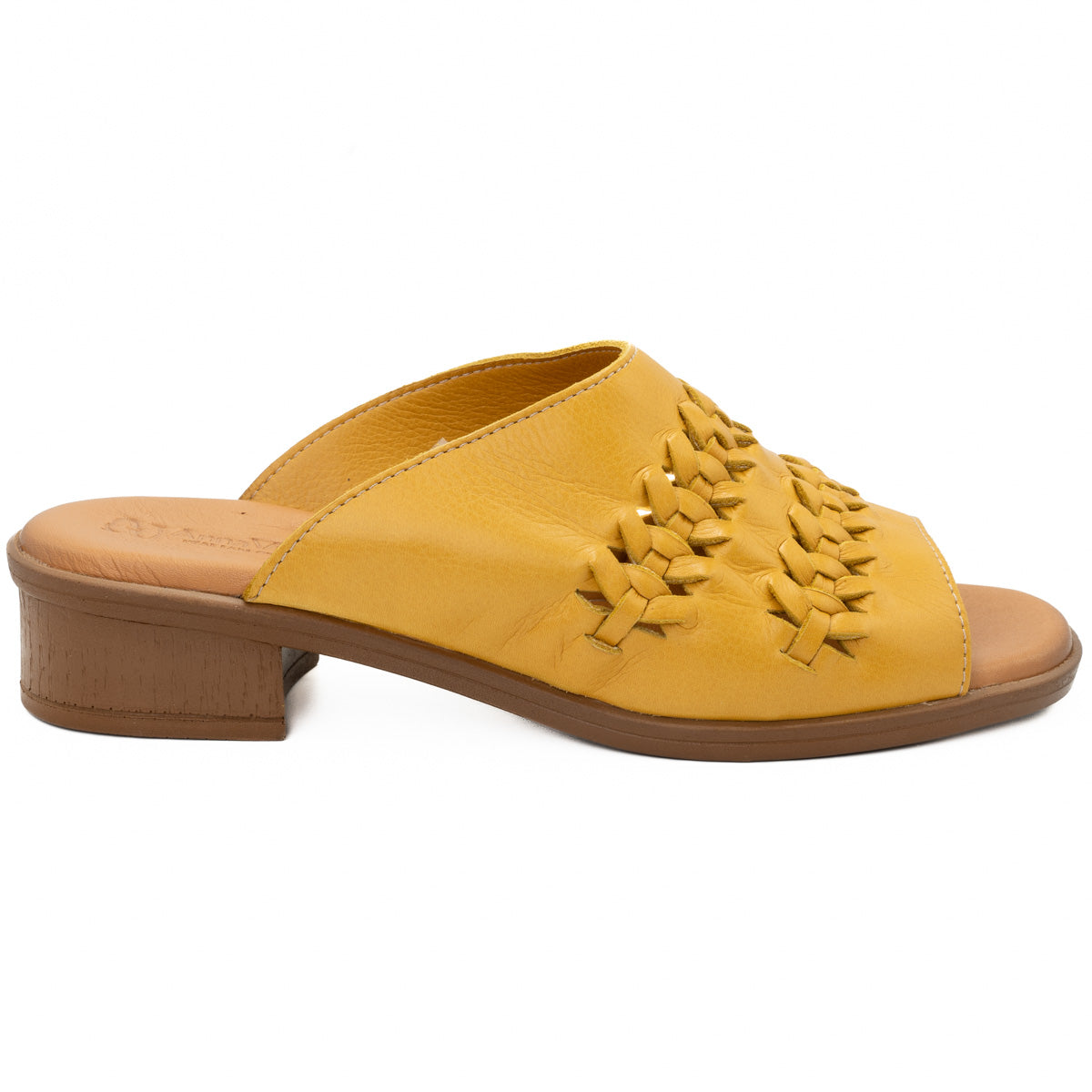 Papuci dama casual Anna Viotti piele naturala D42-6027 galben - Goretti - Incaltaminte din piele naturala