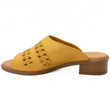 Papuci dama casual Anna Viotti piele naturala D42-6027 galben - Goretti - Incaltaminte din piele naturala